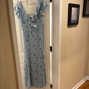Kenedik Floral Blue Maxi Long Dress